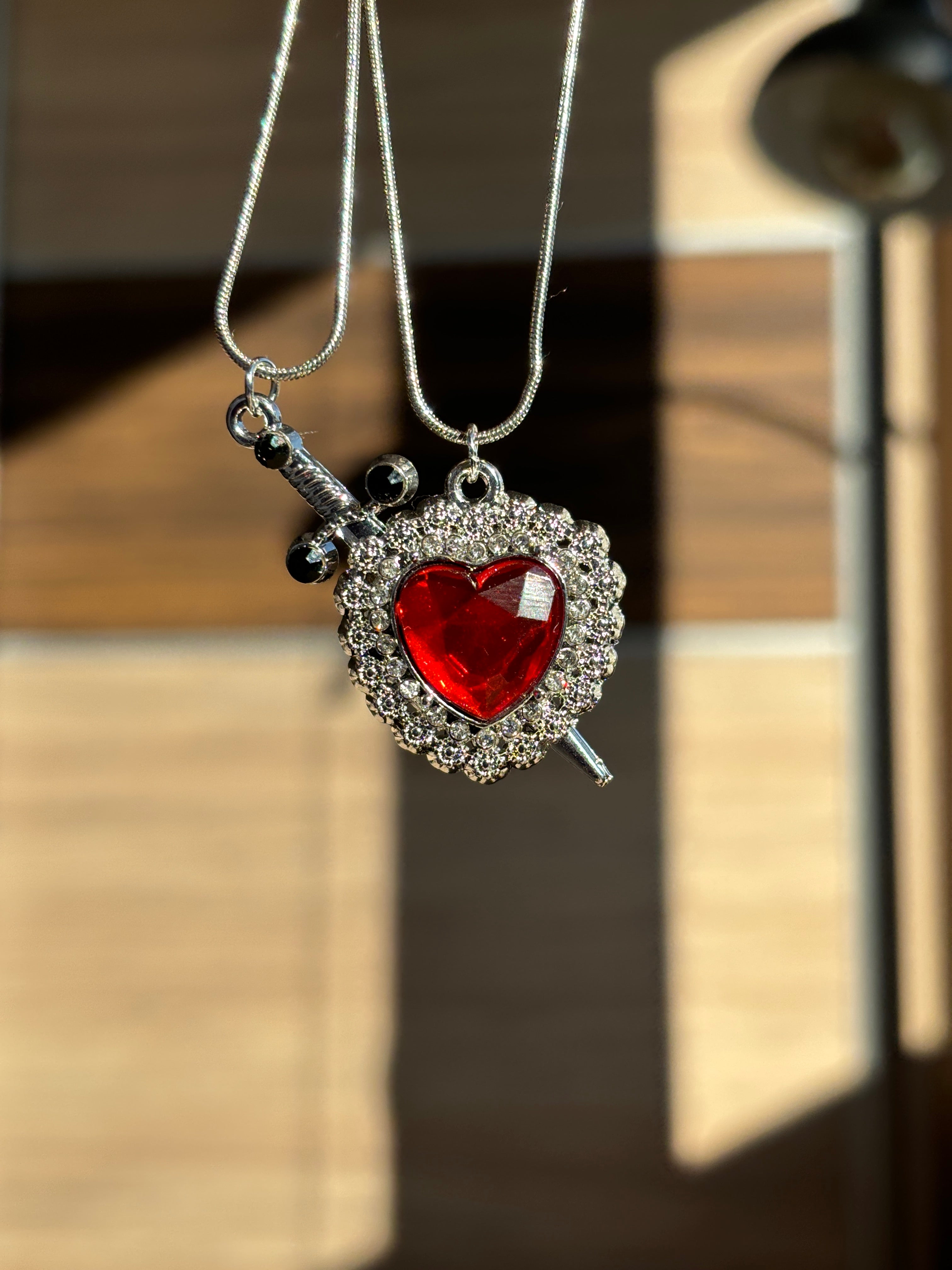 Heart and sword- Couple Neckless