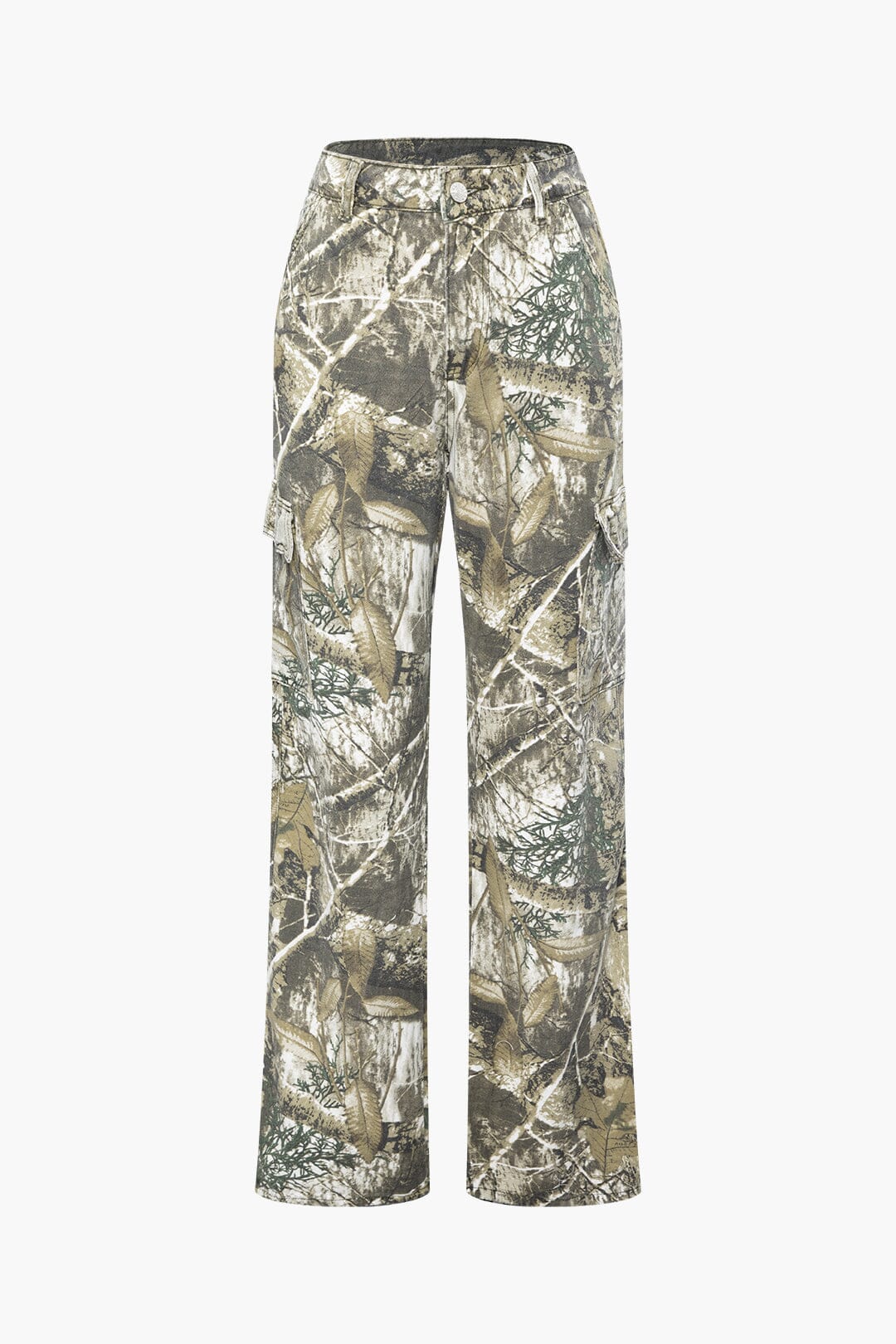 Abstract Print Straight Leg Jeans - Àlainn Fashion