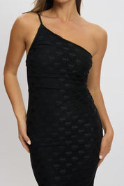 Black Bodycon Dress One Shoulder - Àlainn Fashion