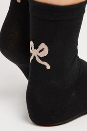 Black Bow Print Socks - Àlainn Fashion