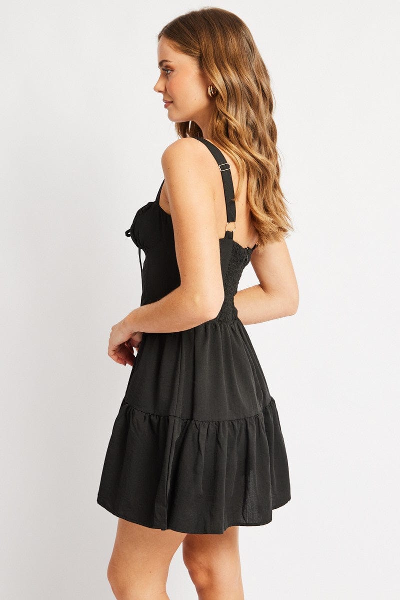 Black Fit And Flare Dress Mini - Àlainn Fashion