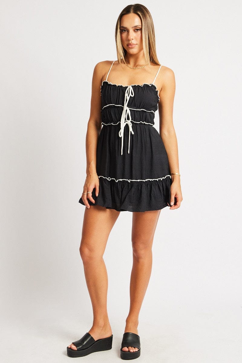 Black Fit And Flare Dress Mini - Àlainn Fashion