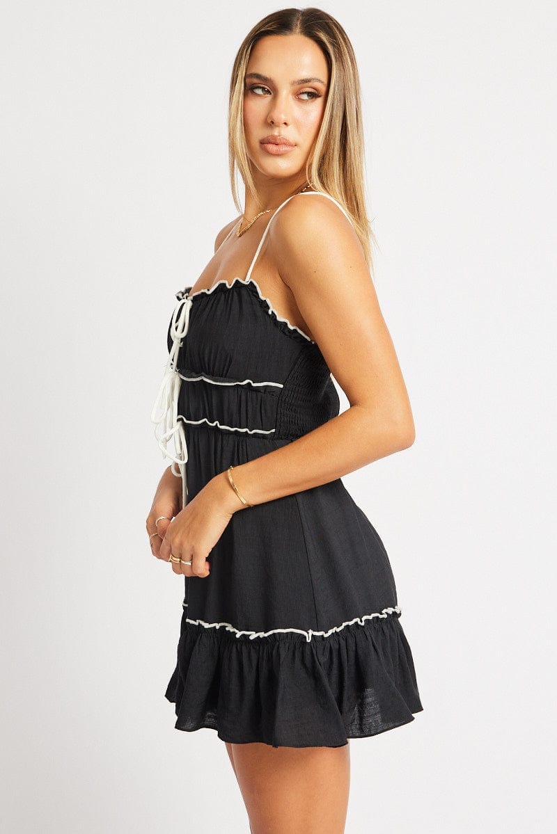 Black Fit And Flare Dress Mini - Àlainn Fashion