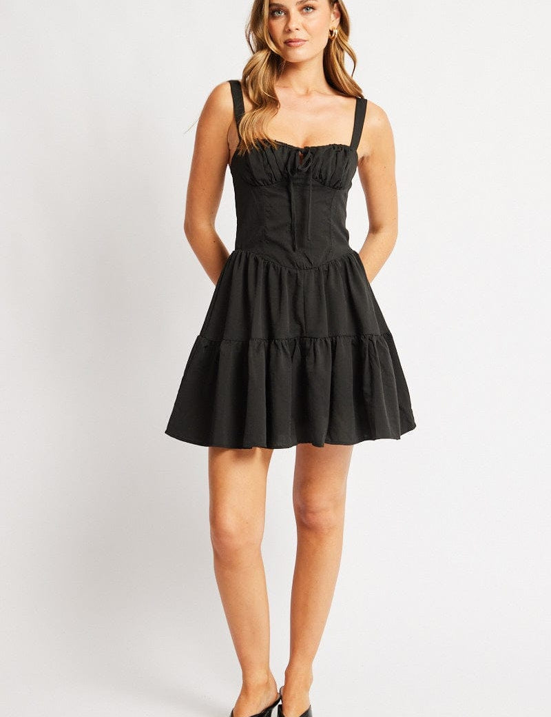 Black Fit And Flare Dress Mini - Àlainn Fashion