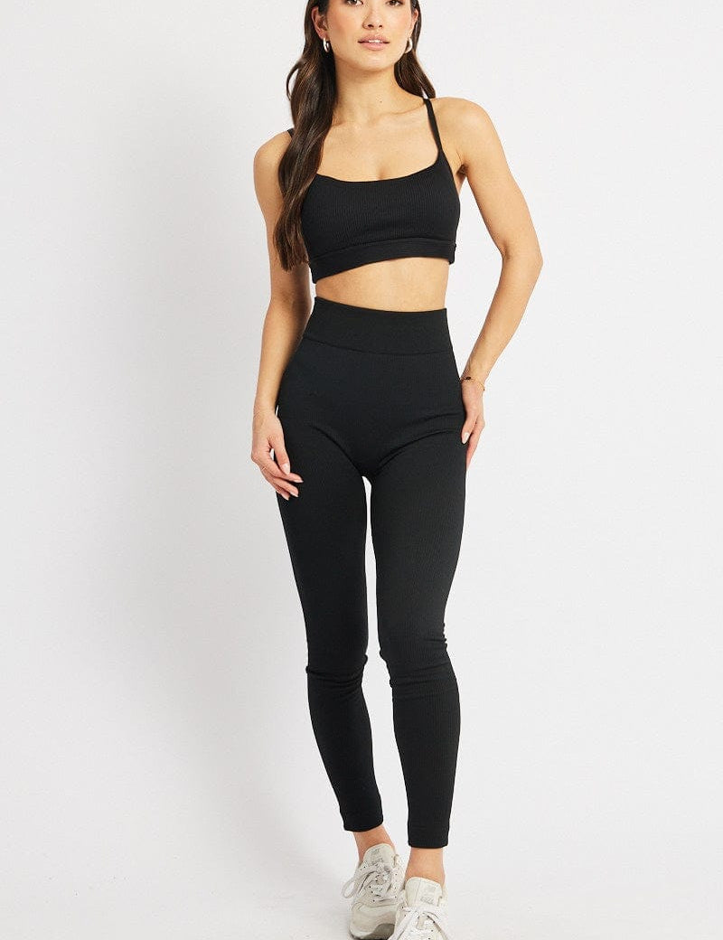 Black Fleece Leggings Seamless - Àlainn Fashion