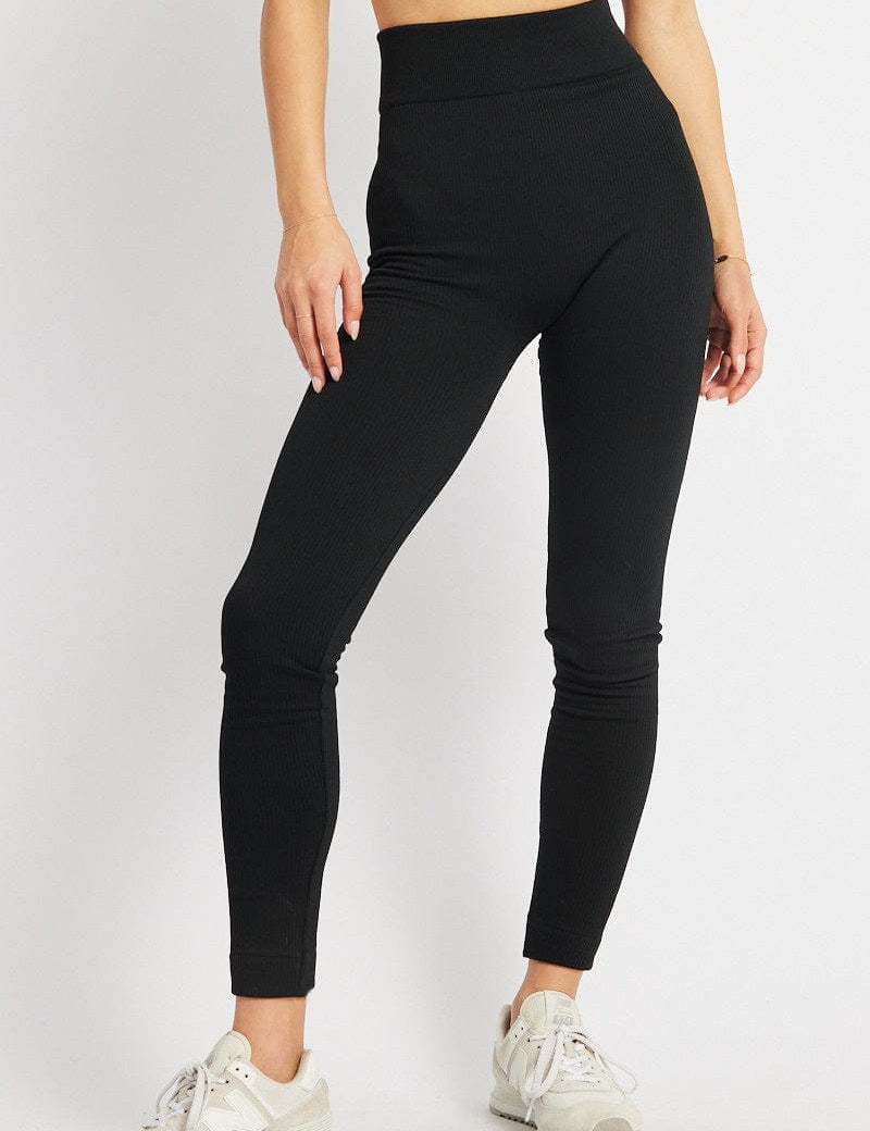 Black Fleece Leggings Seamless - Àlainn Fashion