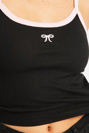 Black Graphic Singlet Top - Àlainn Fashion