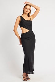 Black Maxi Dress Cut Out Detail - Àlainn Fashion