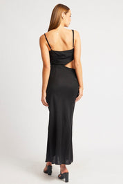 Black Maxi Dress Cut Out Detail - Àlainn Fashion