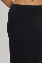 Black Midi Skirt High Rise Supersoft Lined - Àlainn Fashion