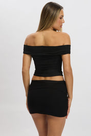 Black Off Shoulder Top Modal - Àlainn Fashion