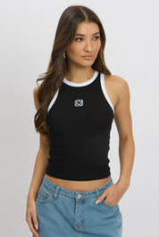 Black Rib Tank Sleeveless - Àlainn Fashion