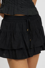 Black Skort Frilled Hem Mini - Àlainn Fashion