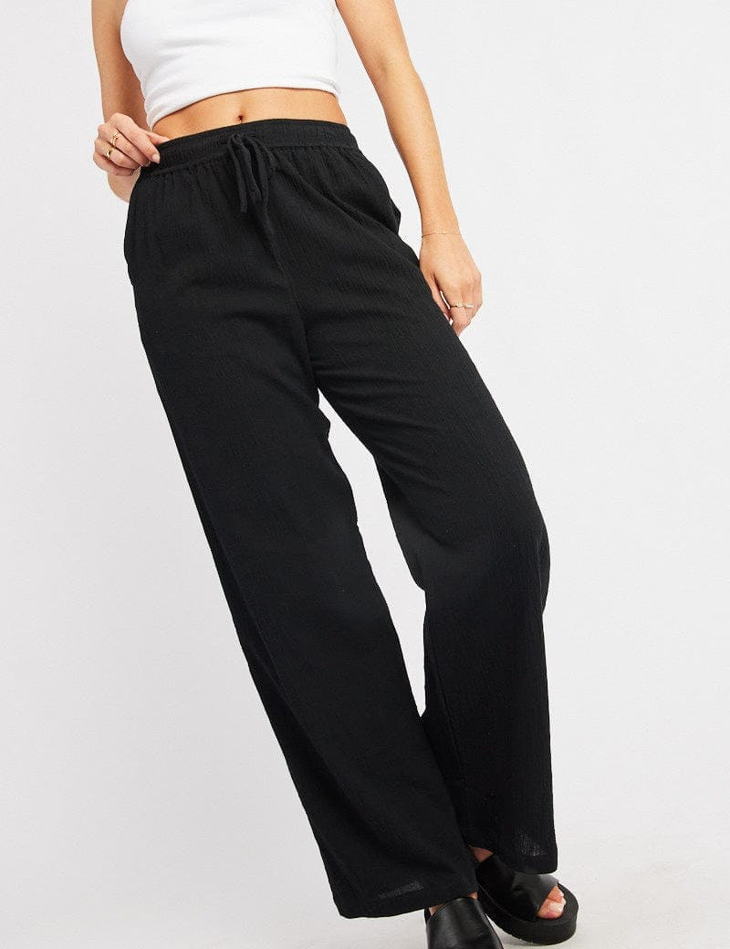 Black Wide Leg Pants High Rise - Àlainn Fashion