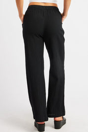 Black Wide Leg Pants High Rise - Àlainn Fashion