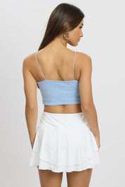 Blue Cropped Cami Top Supersoft - Àlainn Fashion