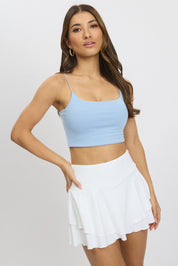 Blue Cropped Cami Top Supersoft - Àlainn Fashion