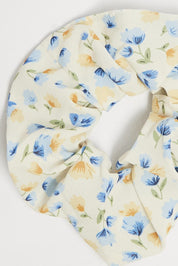 Blue Floral Scrunchie - Àlainn Fashion