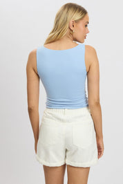 Blue Tank Top Sleeveless Supersoft - Àlainn Fashion