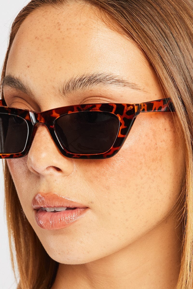 Brown Animal Print Cat Eye Sunglasses - Àlainn Fashion