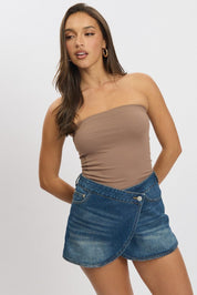 Brown Supersoft Bandeau Top - Àlainn Fashion