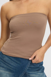 Brown Supersoft Bandeau Top - Àlainn Fashion