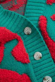 Colorblock V-neck Knit Button Up Cardigan - Àlainn Fashion