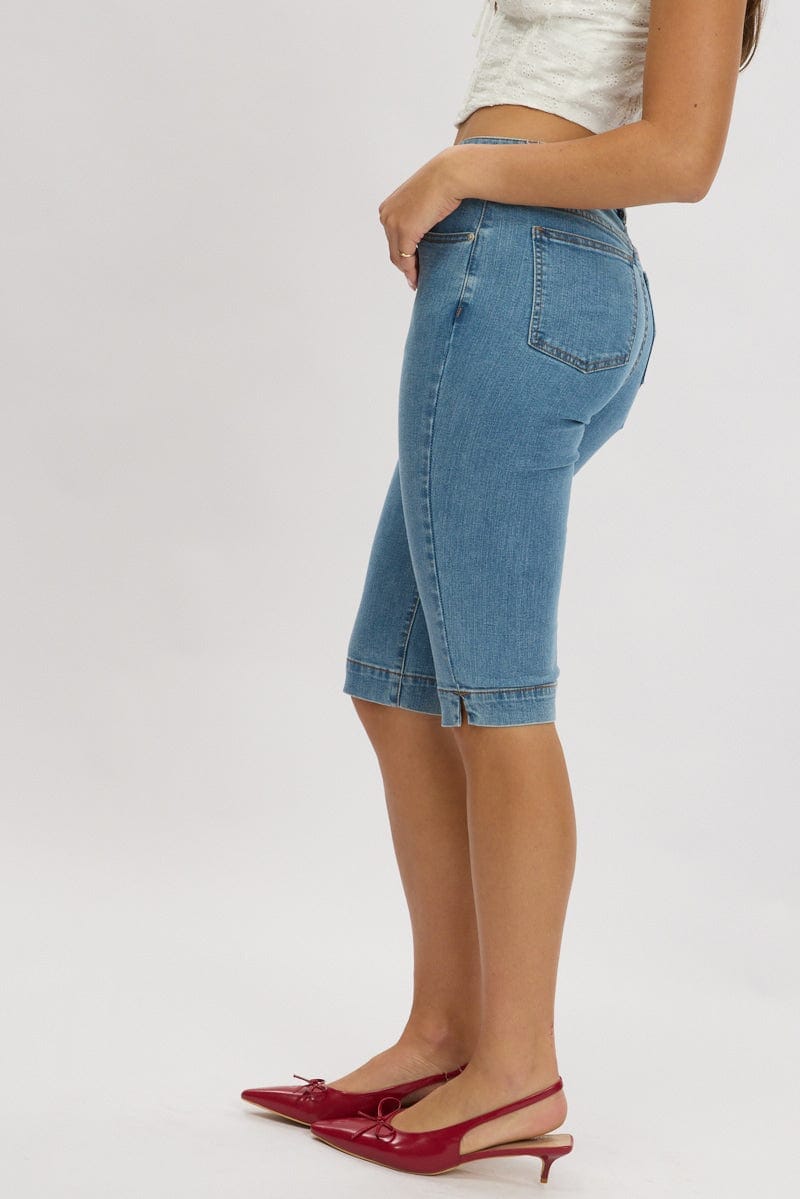 Denim Capri Jeans Mid Rise - Àlainn Fashion