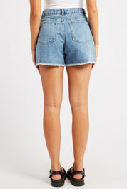 Denim Relaxed Denim Short Mid Rise - Àlainn Fashion