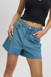 Denim Relaxed Short Longline - Àlainn Fashion