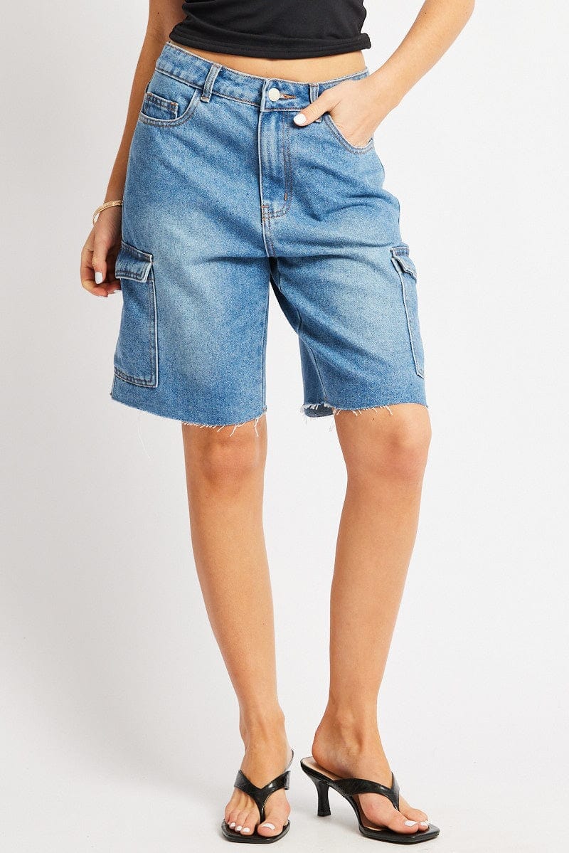 Denim Relaxed Shorts - Àlainn Fashion