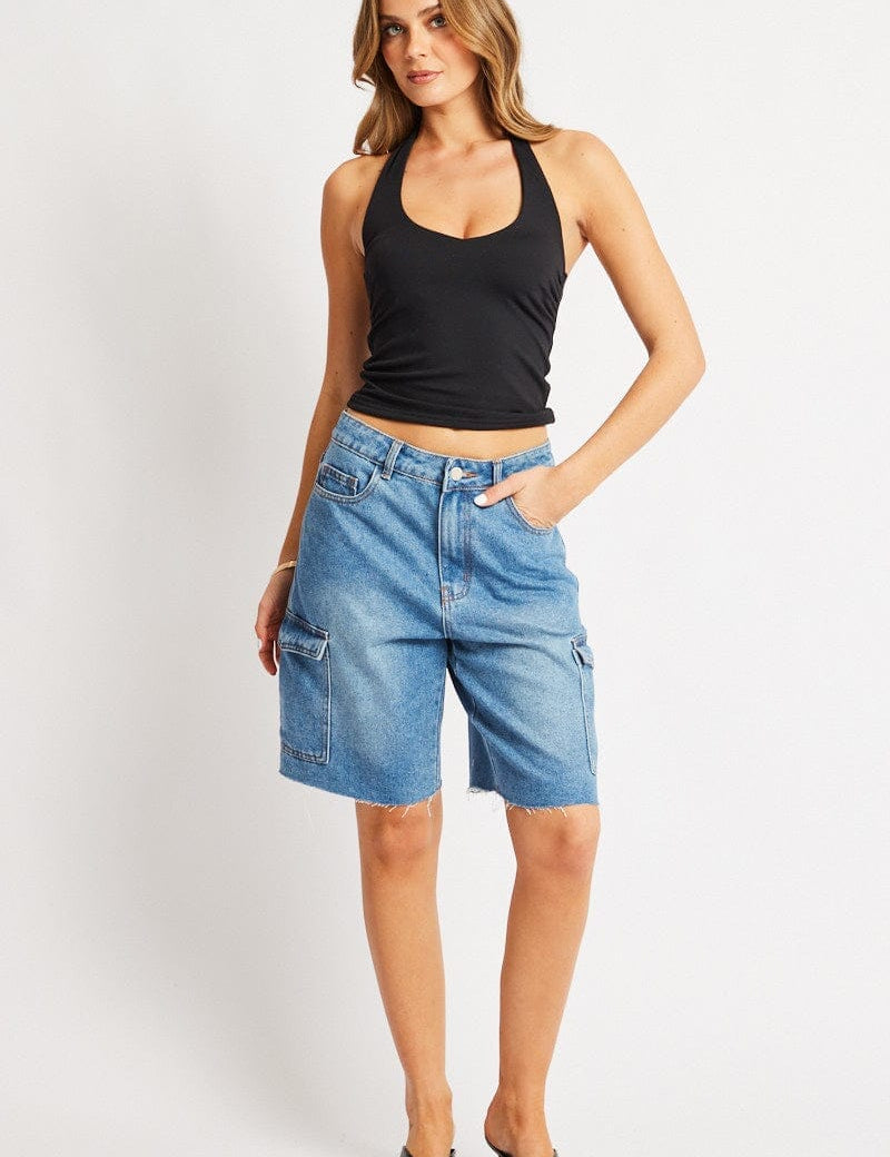 Denim Relaxed Shorts - Àlainn Fashion