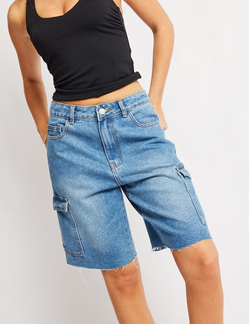 Denim Relaxed Shorts - Àlainn Fashion