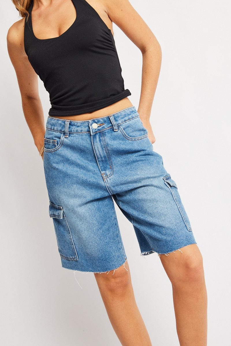 Denim Relaxed Shorts - Àlainn Fashion