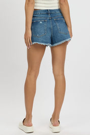 Denim Ripped Denim Short Mid Rise - Àlainn Fashion