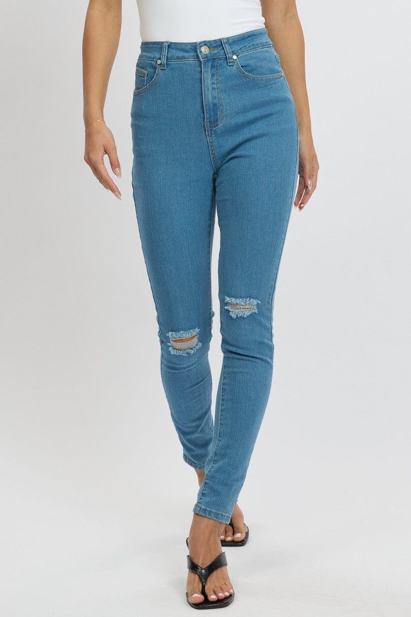 Denim Skinny Jean High Rise - Àlainn Fashion