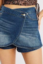 Denim Skort Low Rise - Àlainn Fashion