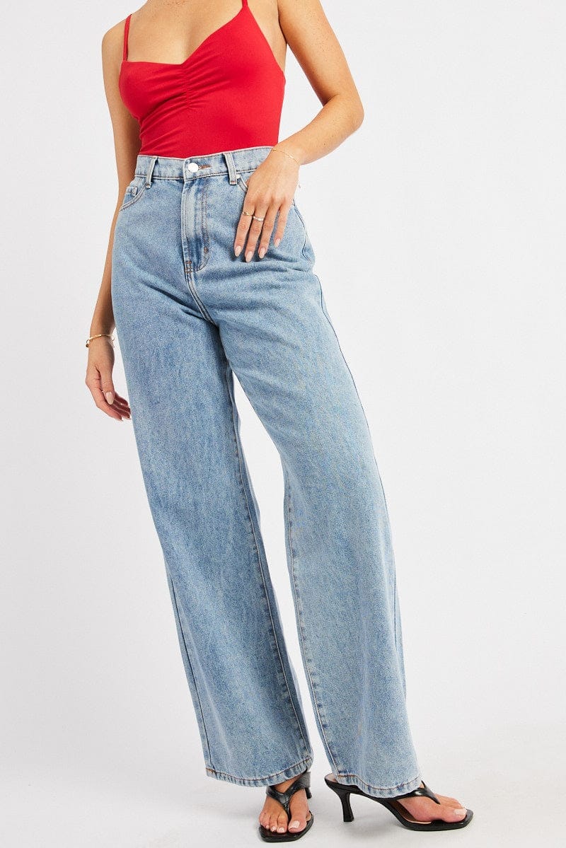 Denim Wide Leg Jean High Rise - Àlainn Fashion