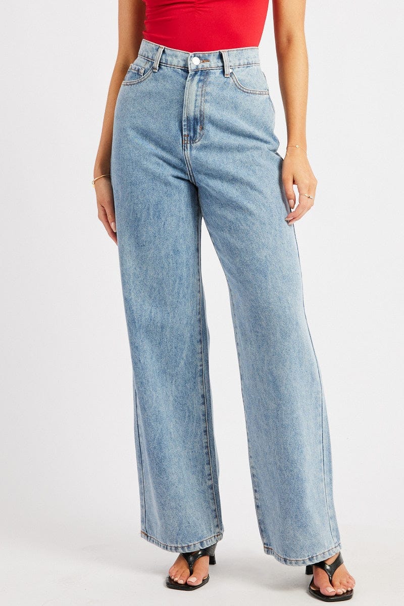 Denim Wide Leg Jean High Rise - Àlainn Fashion