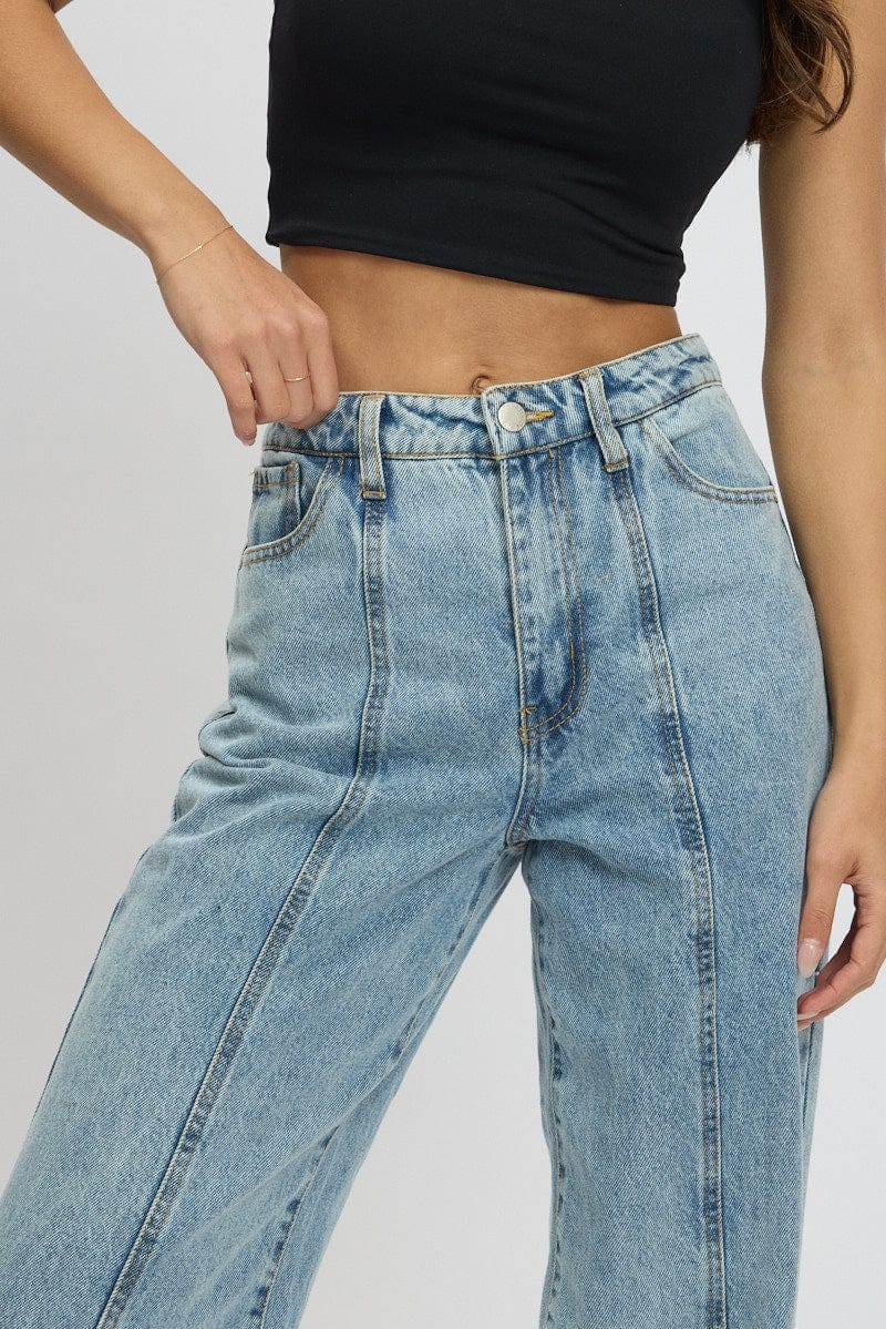 Denim Wide Leg Jean Mid Rise - Àlainn Fashion