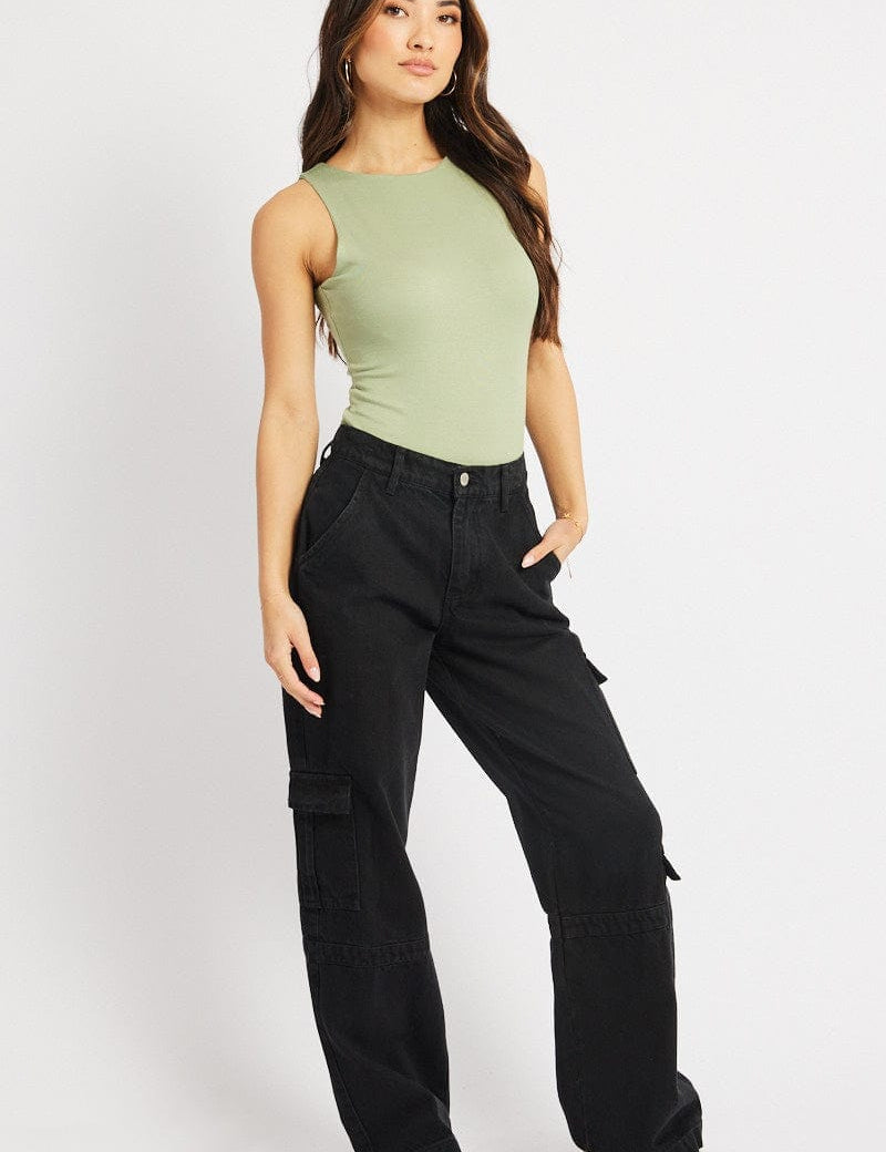 Green Bodysuit Boat Neck Modal - Àlainn Fashion