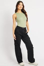 Green Bodysuit Boat Neck Modal - Àlainn Fashion