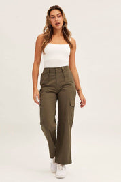 Green Cargo Pants High Rise - Àlainn Fashion