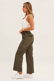 Green Cargo Pants High Rise - Àlainn Fashion