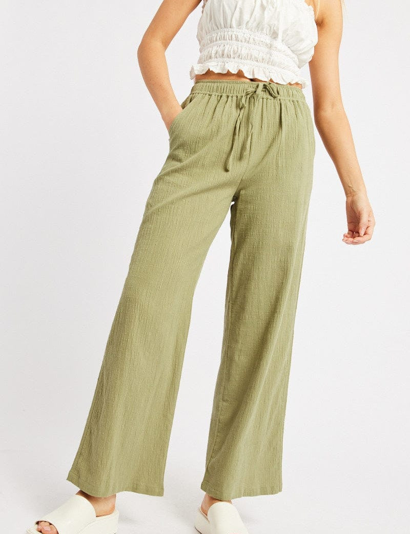 Green Wide Leg Pants High Rise - Àlainn Fashion