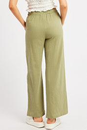 Green Wide Leg Pants High Rise - Àlainn Fashion