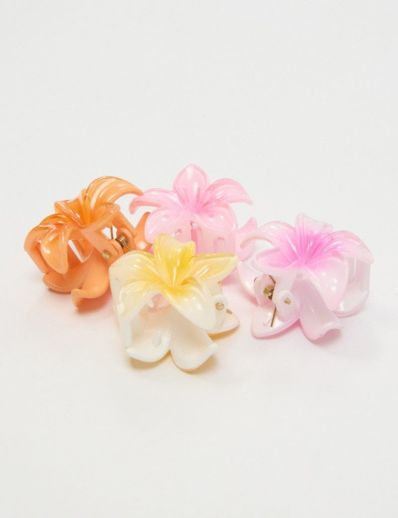 Multi 4 Pack Hibiscus Claw Clips - Àlainn Fashion