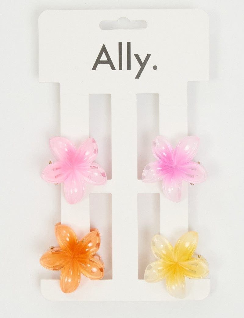 Multi 4 Pack Hibiscus Claw Clips - Àlainn Fashion