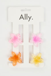 Multi 4 Pack Hibiscus Claw Clips - Àlainn Fashion