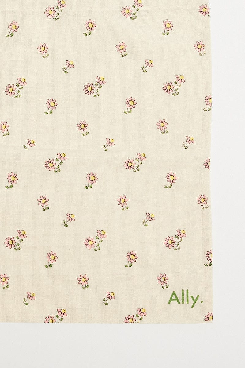 Multi Ditsy Tote Bag Printed Daisies - Àlainn Fashion